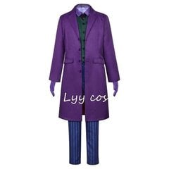 Heath Ledger Cosplay Suit -elokuva The Dark Knight Joker -asu Purppuratakki Täysi setit Halloween Clown Trenditakki Cos L hinta ja tiedot | Naamiaisasut | hobbyhall.fi