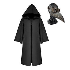 Plague Doctor Reaper Steampunk-naamiolla Carnival Halloween -asu aikuisille Kids_h - musta maskilla 145 (lapset) hinta ja tiedot | Naamiaisasut | hobbyhall.fi