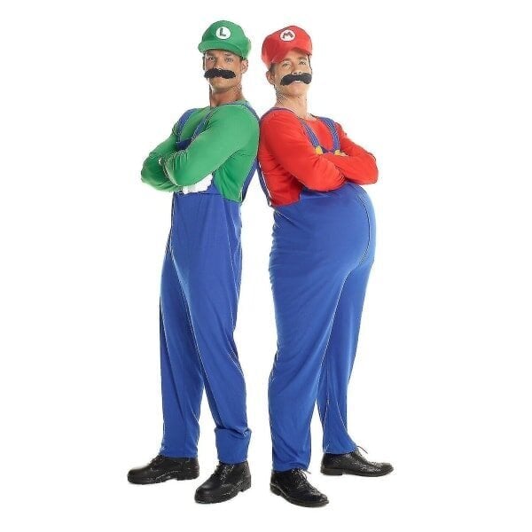 Super Mario Bros Unisex aikuisten ja lasten cosplay-asut miesten Luigi M hinta ja tiedot | Naamiaisasut | hobbyhall.fi