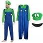 Super Mario Bros Unisex aikuisten ja lasten cosplay-asut miesten Luigi M hinta ja tiedot | Naamiaisasut | hobbyhall.fi