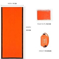 kpl Outdoor Emergency vedenpitävä lämpömakuupussi Camping Survival Bivvy Sack Orange hinta ja tiedot | Golf | hobbyhall.fi