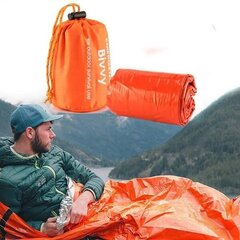 kpl Outdoor Emergency vedenpitävä lämpömakuupussi Camping Survival Bivvy Sack Orange hinta ja tiedot | Golf | hobbyhall.fi