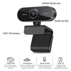 Verkkokamera mikrofonilla, Full HD 1080P Webcam Videokamera hinta ja tiedot | Kannettavien tietokoneiden lisätarvikkeet | hobbyhall.fi