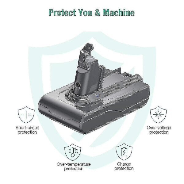 Yhteensopiva Dyson V6 -akun kanssa 21,6 V Dc62 -lisävarusteet, langaton imuri, yhteensopiva V6 Sv04 Sv03 Dc58 Dc59 Dc61 Dc74 hinta ja tiedot | Pölynimureiden lisätarvikkeet | hobbyhall.fi