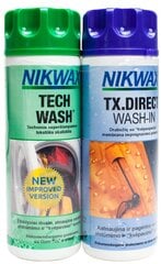 Vaatteiden hoitosetti NIKWAX: pesugeeli 300ml ja kyllästysaine 300ml hinta ja tiedot | NIKWAX Retkeily | hobbyhall.fi