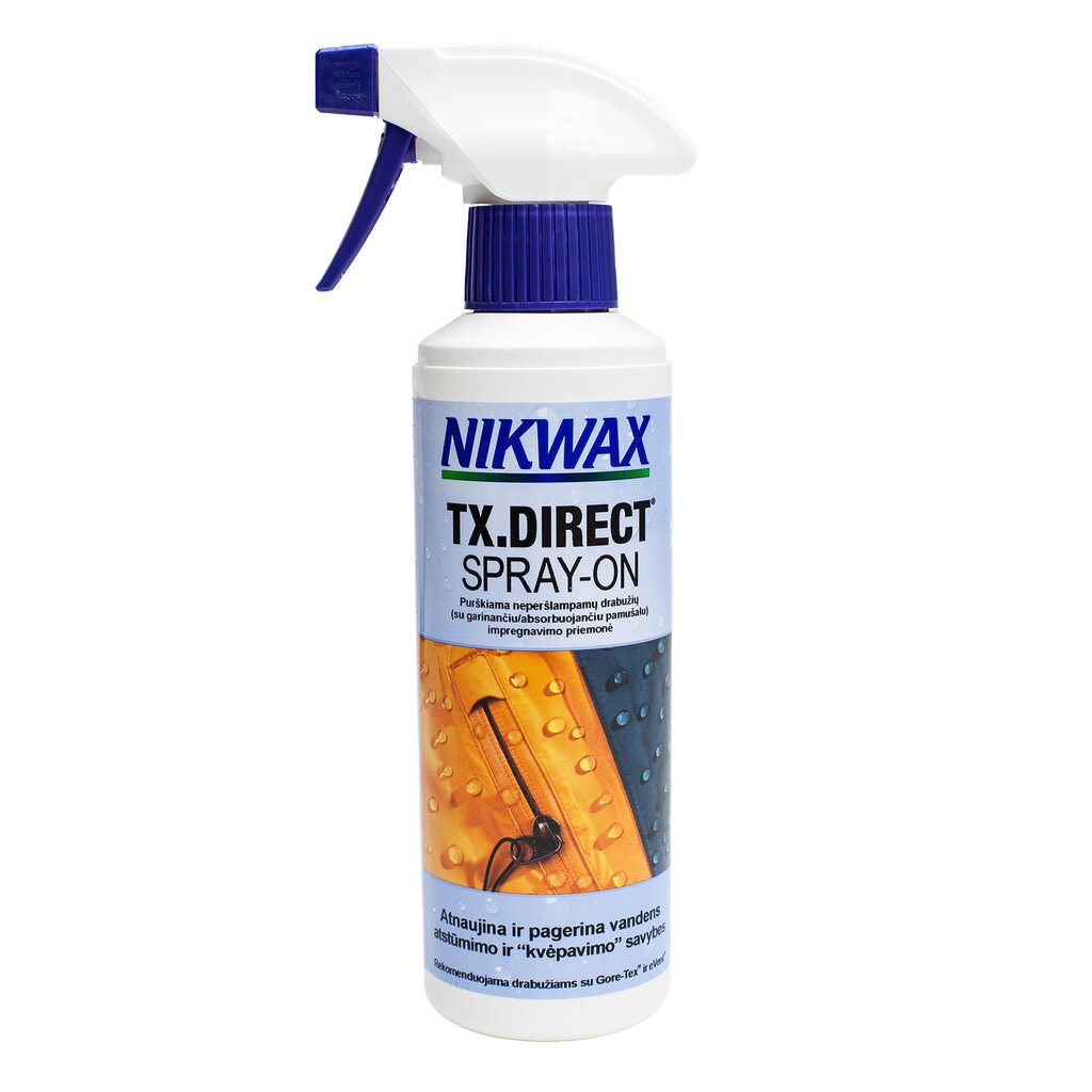 Nikwax TX.DIRECT suihkutettava kyllästysaine hinta ja tiedot | Jalkineiden ja vaatteiden hoitotuotteet | hobbyhall.fi