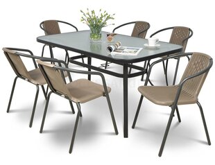 Puutarhakalusteiden sarja Simple, pöytä + 6 tuolia, ruskea hinta ja tiedot | Focus Garden Huonekalut ja sisustus | hobbyhall.fi