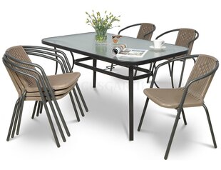 Puutarhakalusteiden sarja Simple, pöytä + 6 tuolia, ruskea hinta ja tiedot | Puutarhakalusteet | hobbyhall.fi