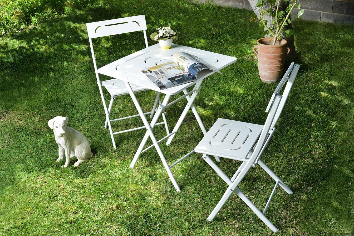 Ulkokalusteet Kalune Design Bistro Set 2, valkoinen hinta ja tiedot | Puutarhakalusteet | hobbyhall.fi