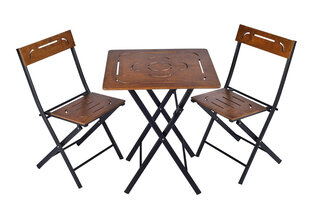 Ulkokalusteet Kalune Design Bistro Set 3, ruskea/musta hinta ja tiedot | Puutarhakalusteet | hobbyhall.fi