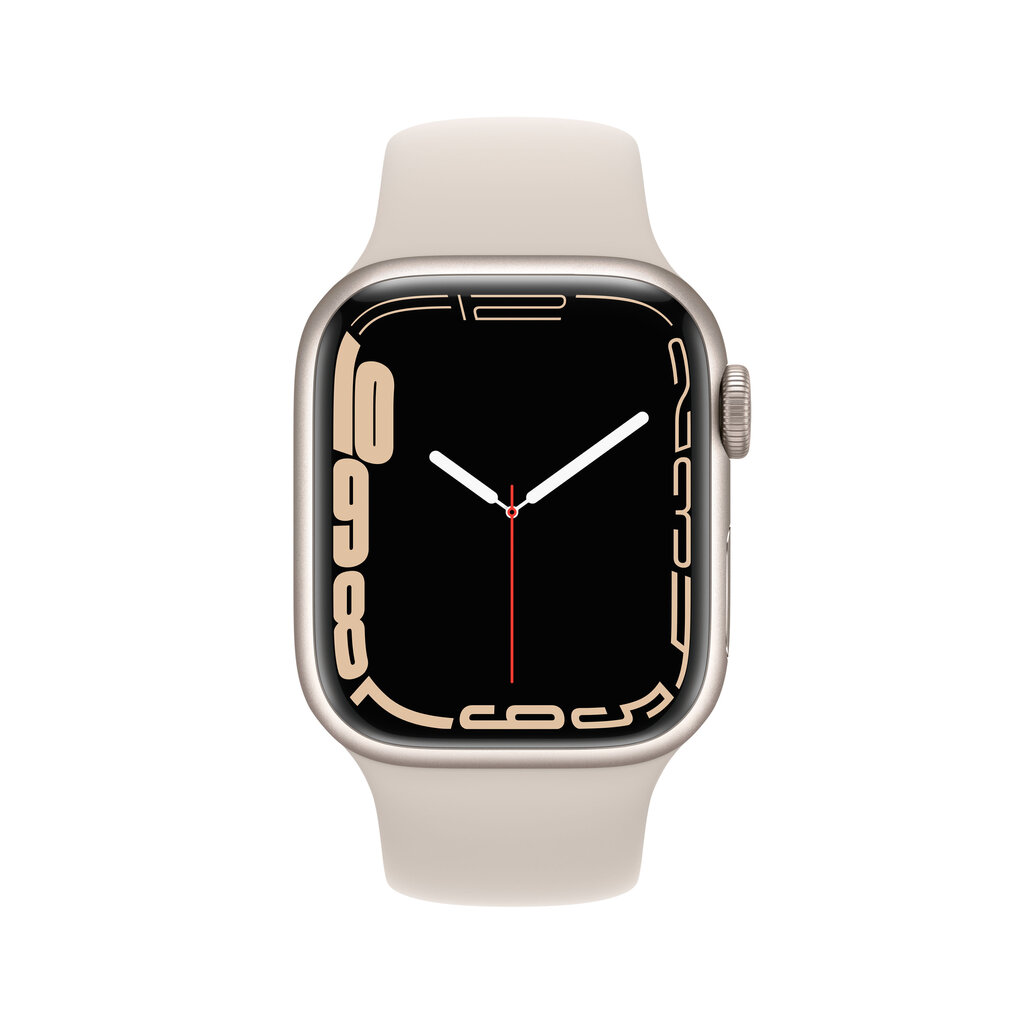 Apple Watch Series 7 (GPS, 45mm) - Starlight Aluminium Case with Starlight Sport Band hinta ja tiedot | Älykellot | hobbyhall.fi