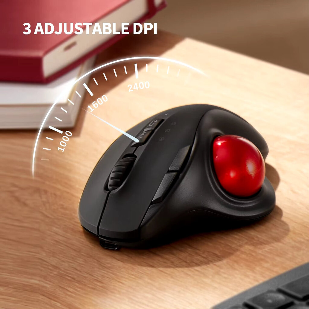 2.4G+Bluetooth Trackball Mouse Ladattava pelihiiri Macille WindowsCreative Professional CAD-piirustuspelihiiret hinta ja tiedot | Hiiret | hobbyhall.fi