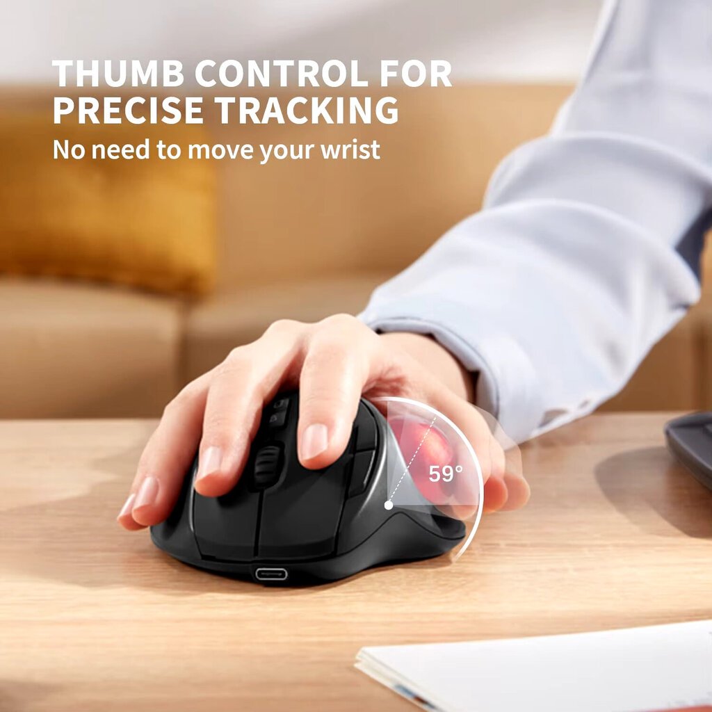 2.4G+Bluetooth Trackball Mouse Ladattava pelihiiri Macille WindowsCreative Professional CAD-piirustuspelihiiret hinta ja tiedot | Hiiret | hobbyhall.fi