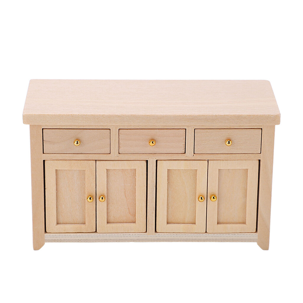 Dollhouse Cabinet 1:12 Scale Olohuone Miniatyyri koivu nukkekodin säilytyskaappi Puun väri hinta ja tiedot | Lasten huonekalusarjat | hobbyhall.fi