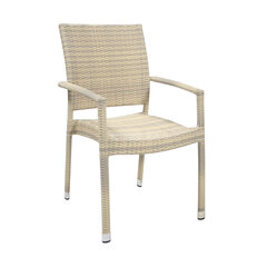 Wicker-3 tuoli, käsinojilla, 66x59xH92,5cm, beige ZF8140 hinta ja tiedot | Puutarhatuolit | hobbyhall.fi