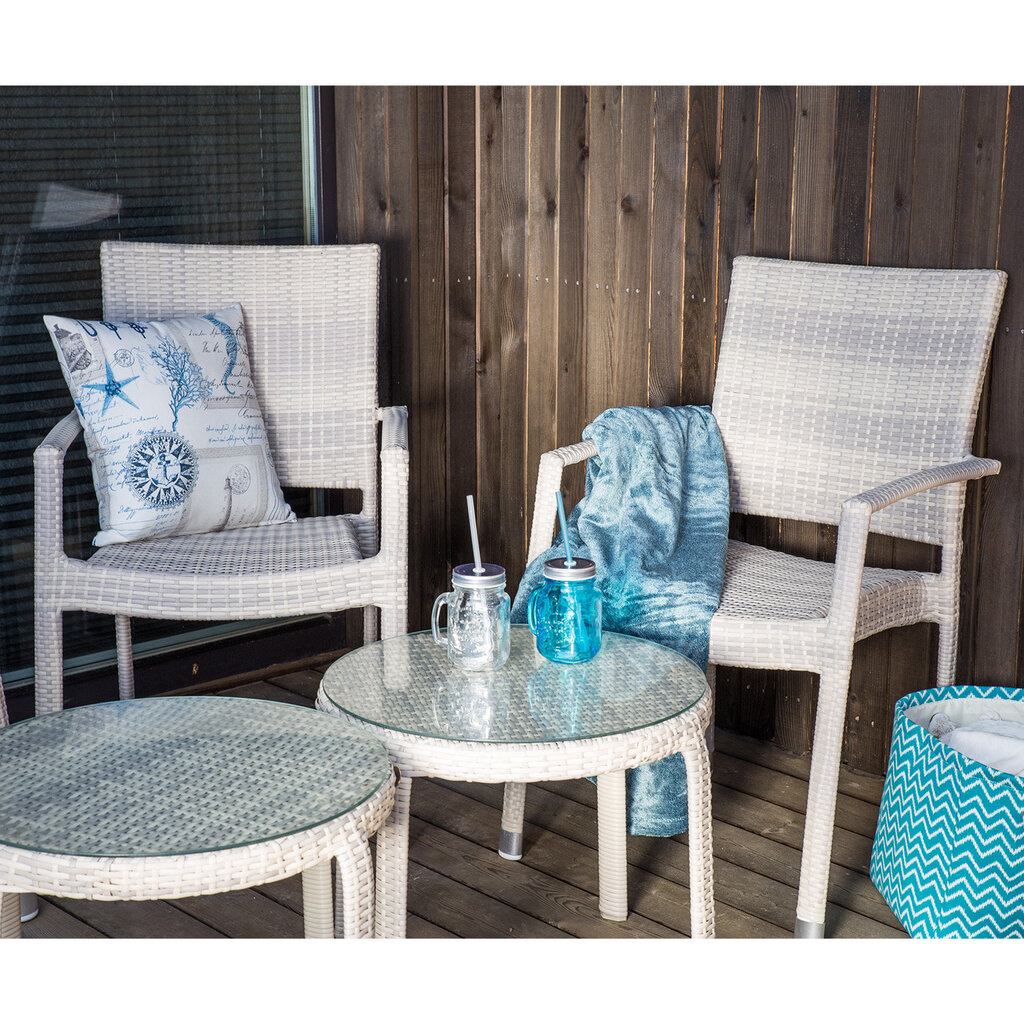 Wicker-3 tuoli, käsinojilla, 66x59xH92,5cm, beige ZF8140 hinta ja tiedot | Puutarhatuolit | hobbyhall.fi