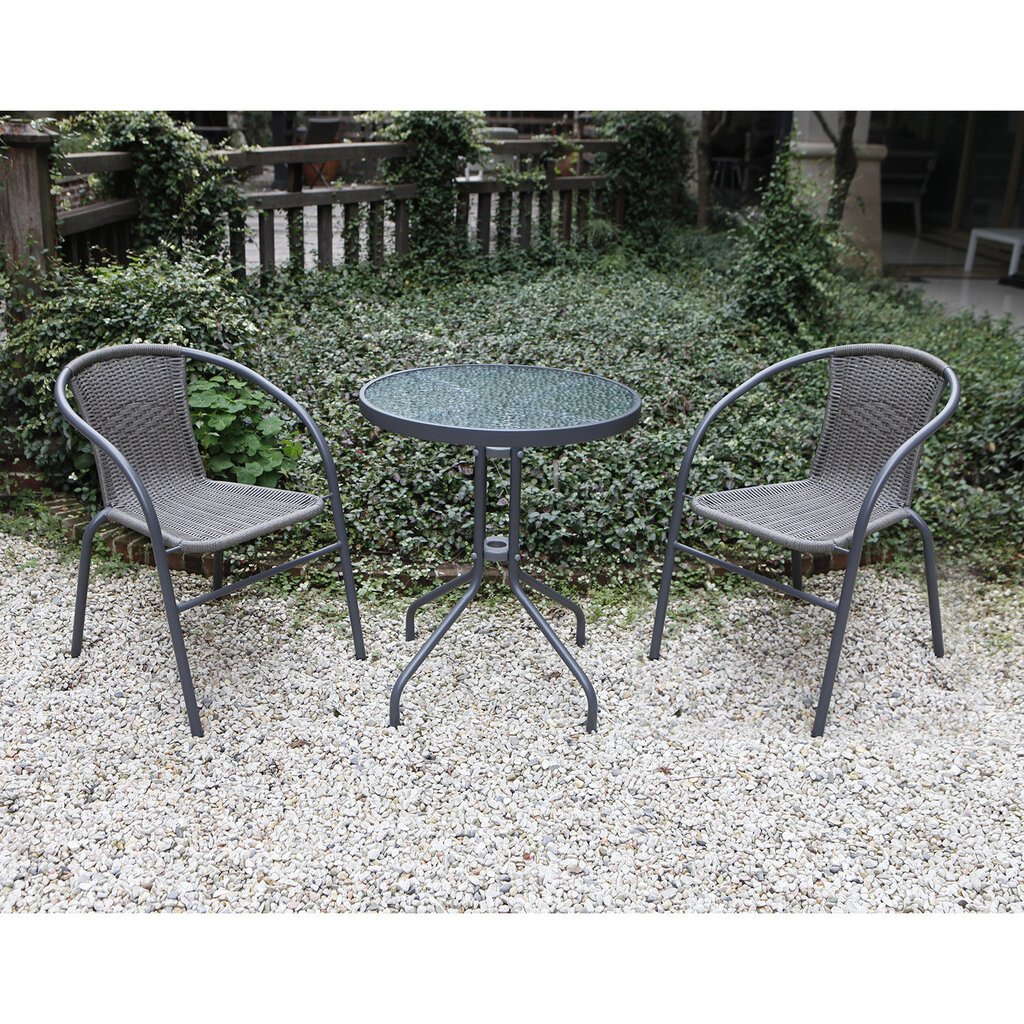 Bistro-tuoli, 52 x 58 x 72 cm, harmaa hinta ja tiedot | Puutarhatuolit | hobbyhall.fi