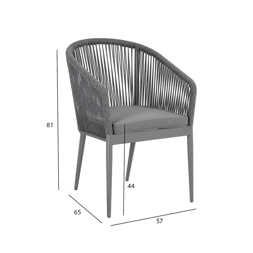 Ecco-tuoli, 57 x 65 x 81 cm, harmaa hinta ja tiedot | Puutarhatuolit | hobbyhall.fi