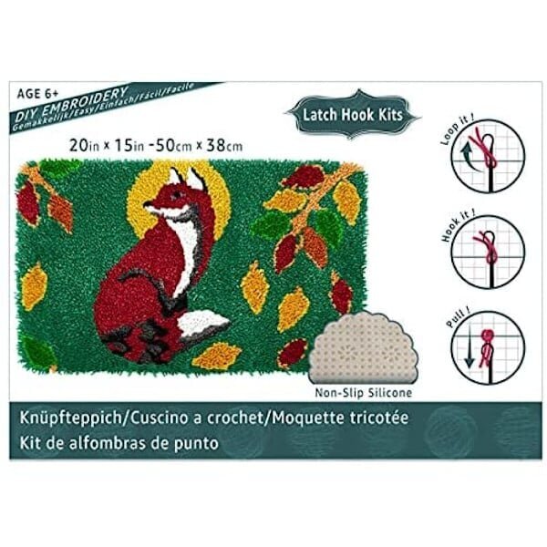 Creative Home Decor Fox Pattern Räikkä mattosarja Joulumatto DIY Kit Tapetry Kit Brodeerry Kit askartelusarja matto ovimatto, 1kpl hinta ja tiedot | Isot matot | hobbyhall.fi