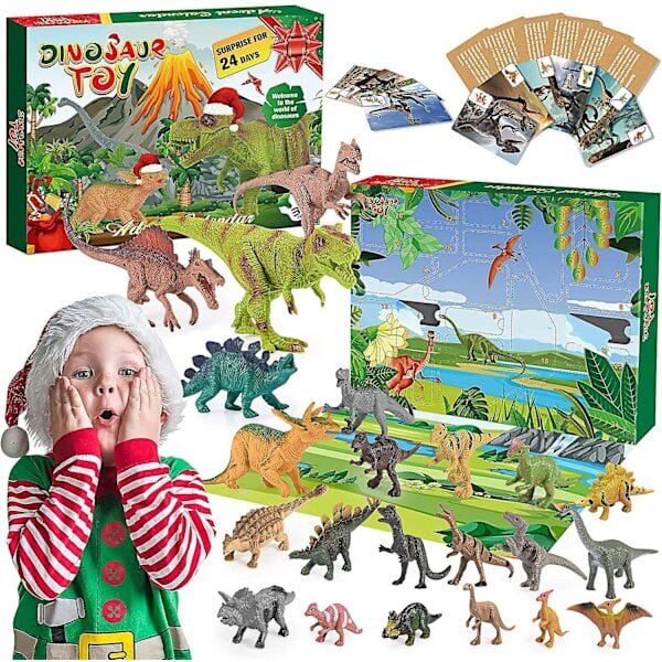 2024 Uusi joulukalenteri Lähtölaskenta Dinosaur Blind Box Tee itse arkeologinen dinosauruslelusarja Tyrannosaurus Rex matolla hinta ja tiedot | Isot matot | hobbyhall.fi