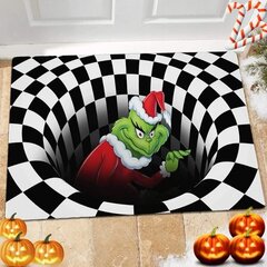 50*80cm Illusion-ovimatto, liukumaton ovimatto joulukoristeita, 3D Visual Illusion pörröinen matto musta hinta ja tiedot | Isot matot | hobbyhall.fi