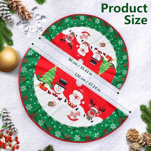 120 cm joulukuusen matto, joulukuusen jalkapeite, joulukuusen koristelu, Merry Christmas joulukuusen matto joulukuuselle, punainen hinta ja tiedot | Isot matot | hobbyhall.fi