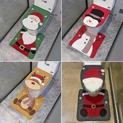 2 kpl, Joulu-WC:n kansi, Lumiukko Joulupukki Kääpiö WC:n kansi ja matto, Joulukylpyhuoneen wc-koristeet Joulukoristeet, Scene Christmas Hirvi hinta ja tiedot | Isot matot | hobbyhall.fi