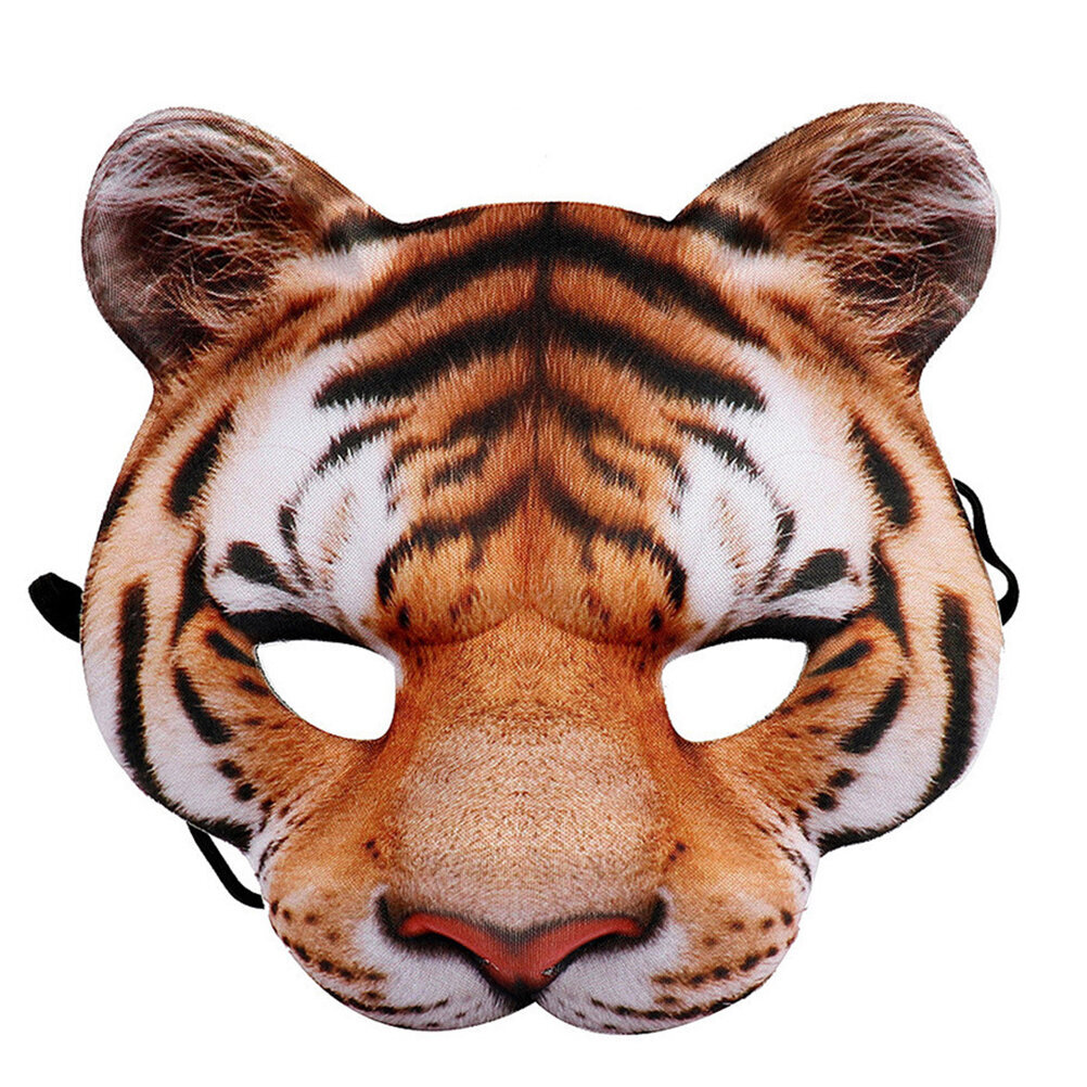 Halloween Tiger Cosplay Mask EVA Half Face Mask Party Masquerade Ball -naamioille hinta ja tiedot | Irtoripset ja ripsentaivuttimet | hobbyhall.fi