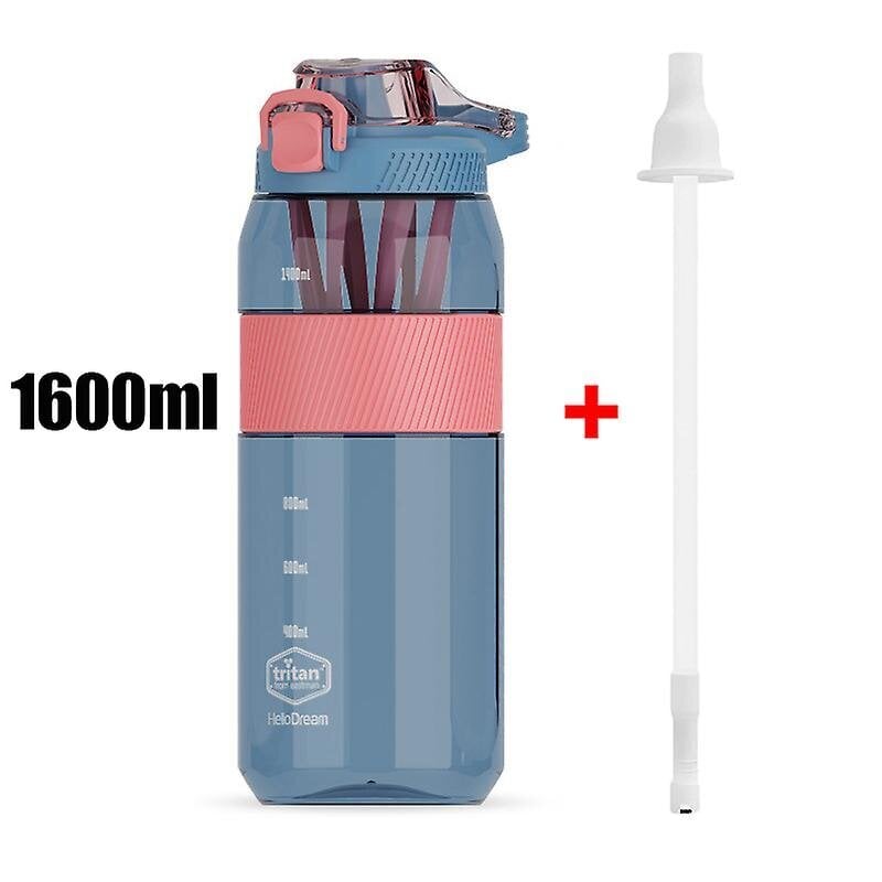 Tritan Shaker-pullo, jossa on olki Kannettava heraproteiinikuntosekoitin Blender Shaker juomakuppi Urheiluvesipullo 1600ml hinta ja tiedot | Juomapullot | hobbyhall.fi