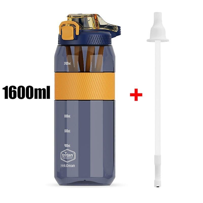 Tritan Shaker-pullo, jossa on olki Kannettava heraproteiinikuntosekoitin Blender Shaker juomakuppi Urheiluvesipullo 1600ml hinta ja tiedot | Juomapullot | hobbyhall.fi