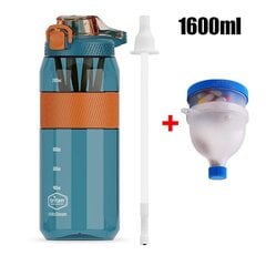 Tritan Shaker-pullo, jossa on olki Kannettava heraproteiinikuntosekoitin Blender Shaker juomakuppi Urheiluvesipullo 1600ml hinta ja tiedot | Juomapullot | hobbyhall.fi