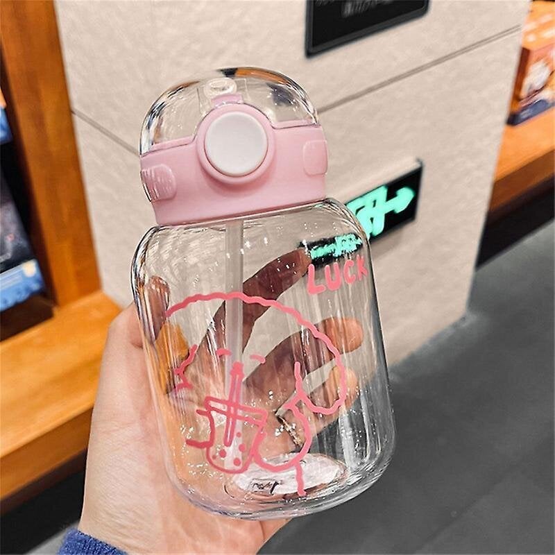 600ml Kawaii söpö pullo, söpö Push-bottom Flip Lid, Kawaii vuotamaton vaaleanpunainen väri hinta ja tiedot | Juomapullot | hobbyhall.fi