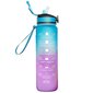 1000ml vapaa motivoiva urheilukannu, jossa on aikamerkintä Outdoor Fitness Mug Gradient Color Mug Outdoor Frosted vesipullo hinta ja tiedot | Juomapullot | hobbyhall.fi