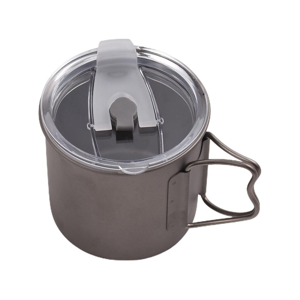 Outdoor Ti 400ml Camping Kova anodisoitu alumiininen vesikuppi, jossa on taittuva kahva ja kansi ulkoleirille. hinta ja tiedot | Juomapullot | hobbyhall.fi