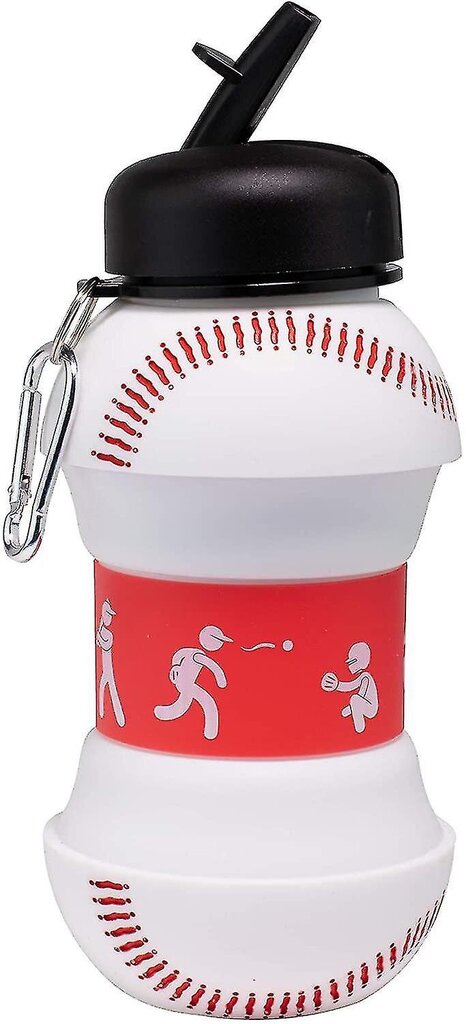 Clip-On kokoontaitettava Bpa-vapaa silikoni baseball-vesipullo lapsille, 18 Oz. hinta ja tiedot | Juomapullot | hobbyhall.fi