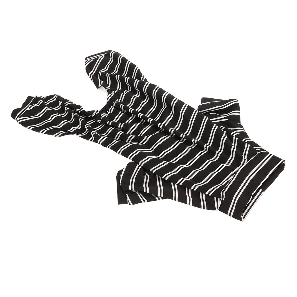 Koiran raidalliset pyjamat Classic Black White Stripe Kevyt, täysin peittävä pyjamat pennulle XS hinta ja tiedot | Koiran vaatteet | hobbyhall.fi