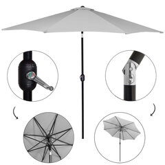 Springos aurinkovarjo 300cm, harmaa hinta ja tiedot | Aurinkovarjot ja markiisit | hobbyhall.fi