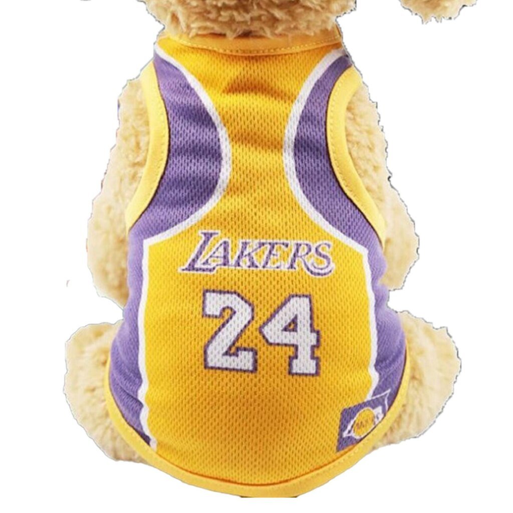 Koiran MM-T-paita Vivid Cute Mesh pehmeä hengittävä koiran kesäliivi koirille Puppy Purppura ja Keltainen 24 Lakers XXL hinta ja tiedot | Koiran vaatteet | hobbyhall.fi