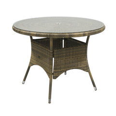 Wicker-pöytä, 100 x 71 cm, cappuccino hinta ja tiedot | Puutarhapöydät | hobbyhall.fi