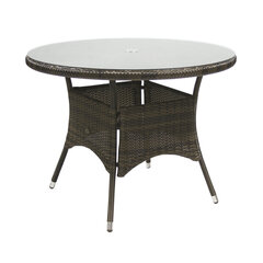 Wicker-pöytä, 100 x 71 cm, tummanruskea hinta ja tiedot | Puutarhapöydät | hobbyhall.fi