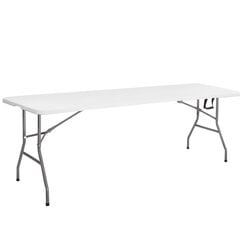 Springos kokoontaitettava pöytä, 240x75 cm, valkoinen hinta ja tiedot | Puutarhapöydät | hobbyhall.fi