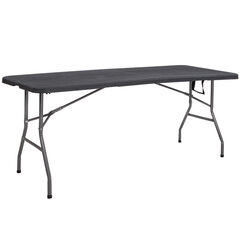 Taittopöytä Springos GF0052 180cm, musta hinta ja tiedot | Puutarhapöydät | hobbyhall.fi