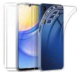 Samsung Galaxy A35 5G TPU -kotelolle, läpinäkyvä puhelimen kansi + 2 kpl 2.5D kaarikarkaistu lasikalvo hinta ja tiedot | Puhelimen kuoret ja kotelot | hobbyhall.fi