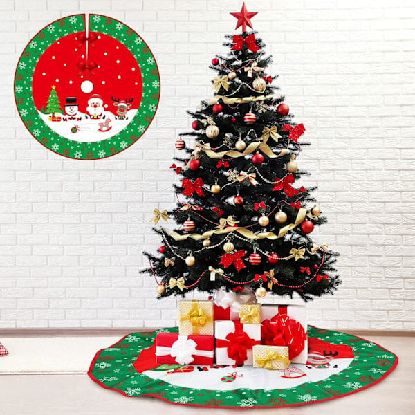 90 cm joulukuusen matto, joulukuusen jalkapeite, joulukuusen koristelu, Merry Christmas joulukuusen matto joulukuuselle, punainen hinta ja tiedot | Isot matot | hobbyhall.fi