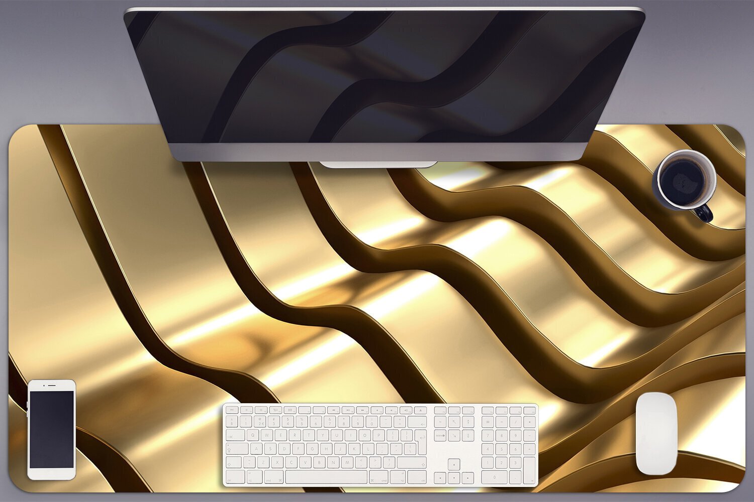 Decormat Golden Abstract Waves hinta ja tiedot | Hiiret | hobbyhall.fi