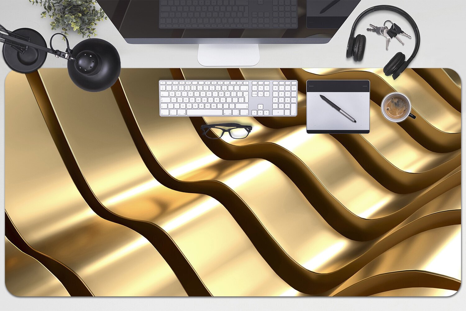 Decormat Golden Abstract Waves hinta ja tiedot | Hiiret | hobbyhall.fi