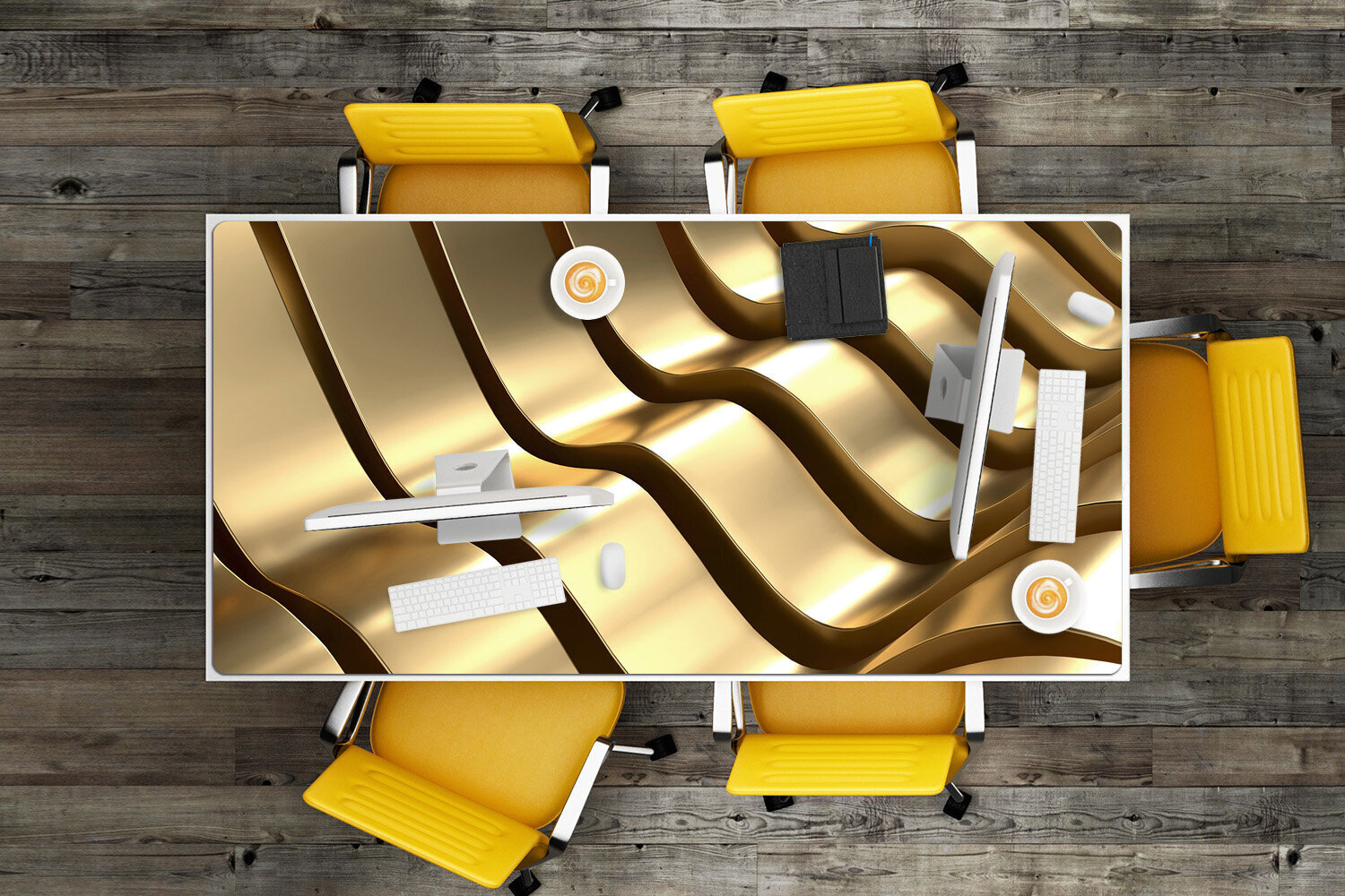 Decormat Golden Abstract Waves hinta ja tiedot | Hiiret | hobbyhall.fi