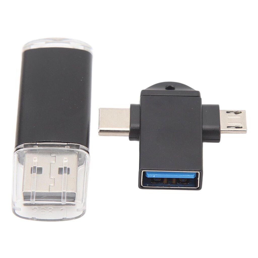 USB Memory Storage Stick Kompakti kannettava USB-muistitikku, jossa USB Type C ja Micro USB -sovitin Windows 98:lle OS X 9 Black 32GB hinta ja tiedot | Tablettien kotelot ja muut tarvikkeet | hobbyhall.fi