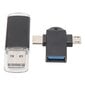 USB Memory Storage Stick Kompakti kannettava USB-muistitikku, jossa USB Type C ja Micro USB -sovitin Windows 98:lle OS X 9 Black 32GB hinta ja tiedot | Tablettien kotelot ja muut tarvikkeet | hobbyhall.fi