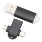 USB Memory Storage Stick Kompakti kannettava USB-muistitikku, jossa USB Type C ja Micro USB -sovitin Windows 98:lle OS X 9 Black 32GB hinta ja tiedot | Tablettien kotelot ja muut tarvikkeet | hobbyhall.fi